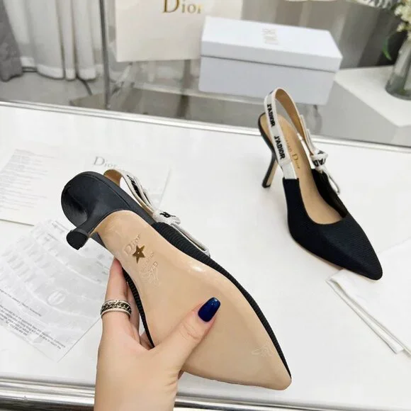 Dior J’Adior Logo Slingback Point Toe Pump - Picture 4 of 5
